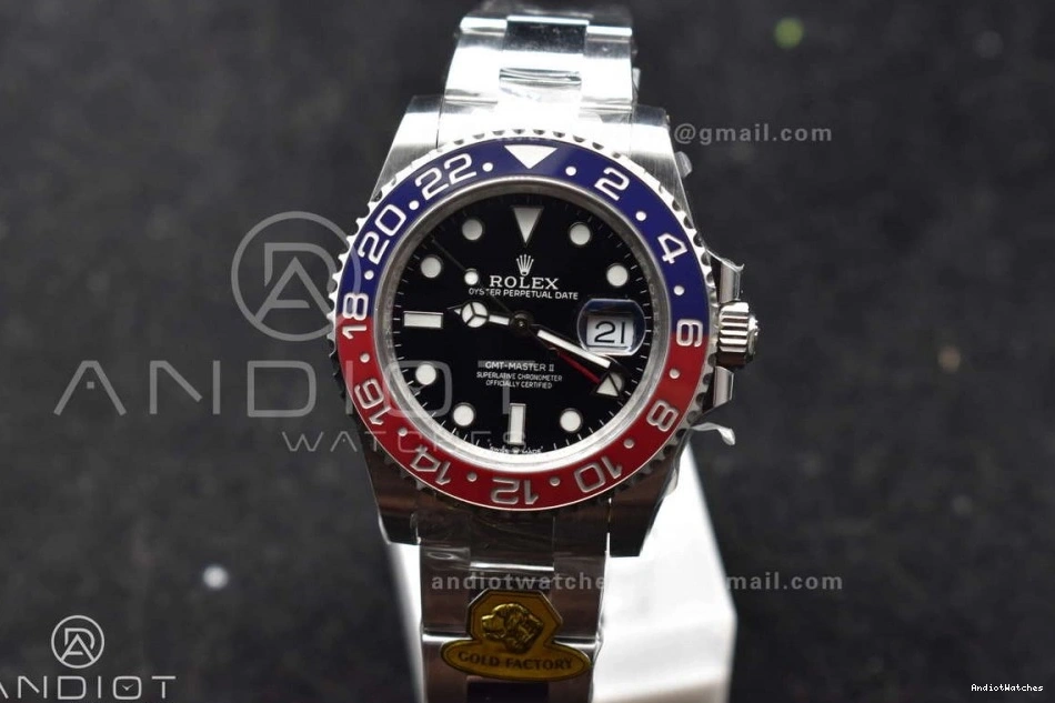 Factory VR3285 Gold Best 1:1 Weight Blue Edition Master GMT Gain 126719 Bracelet 866 BLRO CHS Dial RelaxedFit Oyster II on 0518